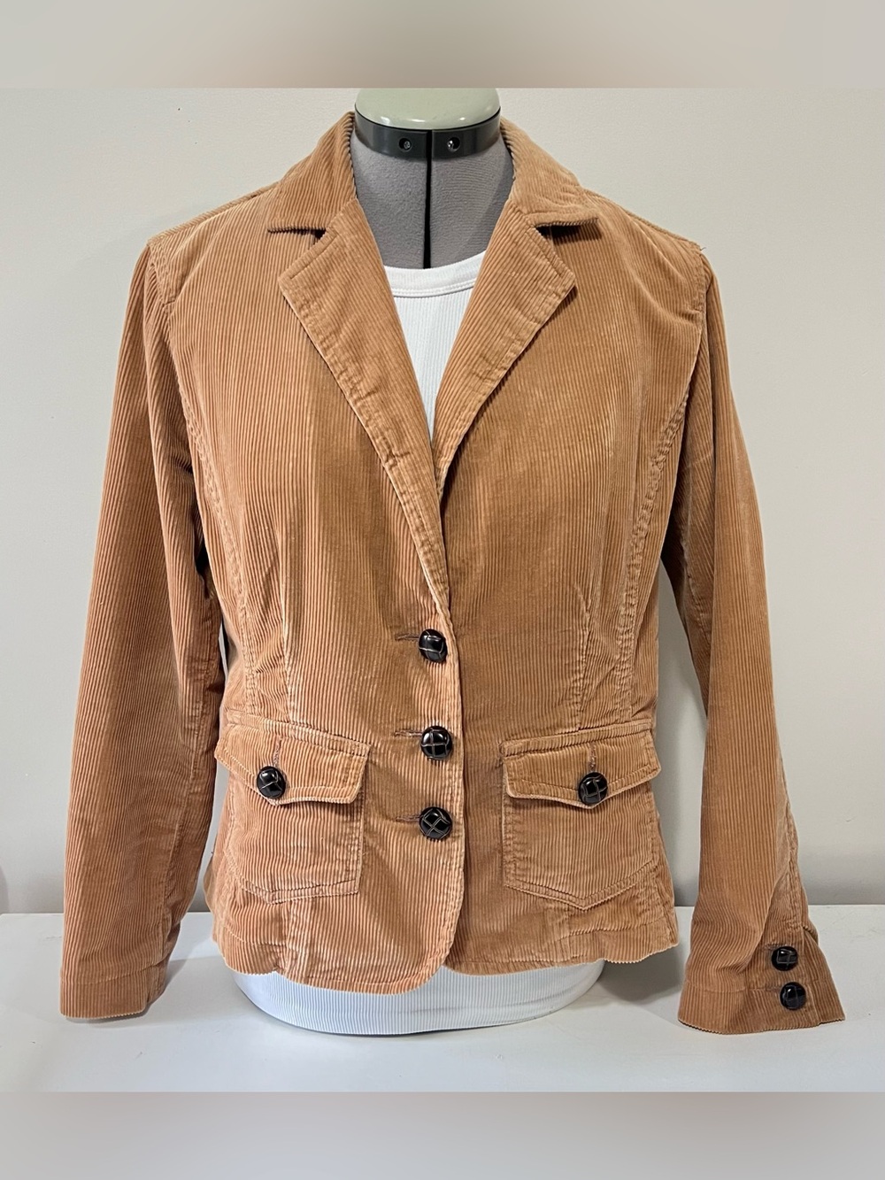 Jessica Corduroy Blazer Jacket Size 8 Tan Brown Vintage 90's Casual Blazer - Picture 12 of 12